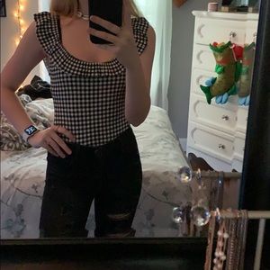 gingham body suit